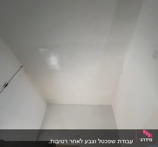 תקרה צבועה בלבן עם קיר לבן